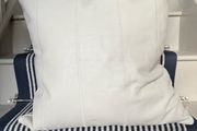 Ex display 55cm x 55cm 100% leather cushion COVER  by Roche Bobois in pale oyster