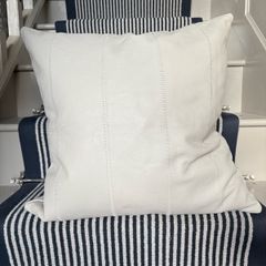 Ex display 55cm x 55cm 100% leather cushion COVER  by Roche Bobois in pale oyster