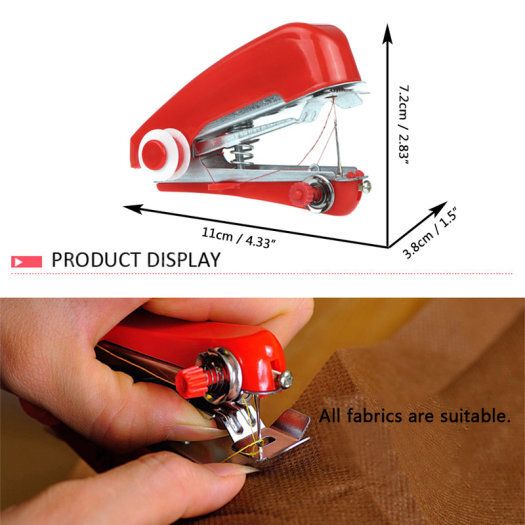 Portable Hand-Held Mini Sewing Machine Clothes Fabric