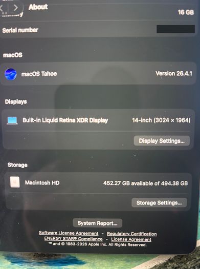 Macbook Pro 14" M1 2021 | 16gb Ram | 512gb Ssd