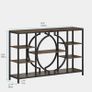 120cm Industrial Console Tables for Entryway Rustic Sofa Table Behind Couch 4 Tier Wooden Shelves Entry Table with Storage for Foyer, Hallway, Front Door,Living Room (Rustic Brown) Image 2