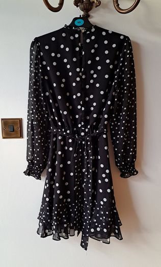 Black polka dot dress