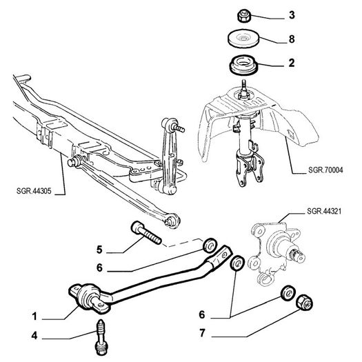 Alfa Romeo 156 Rear Shock Pad Set 60655957