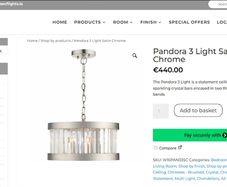 Ceiling Light - Crystal Bars Chrome