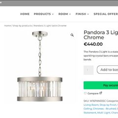Ceiling Light - Crystal Bars Chrome
