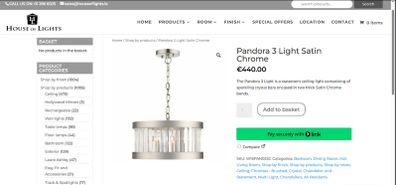 Ceiling Light - Crystal Bars Chrome