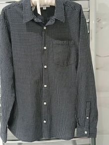 Mens Next Navy and White Check Shirt Sz Medium