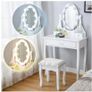 BRAND NEW Nordic Dresser White Makeup Dressing Table with LED Mirror Image 2