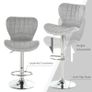 2 Pieces Bar Stools Adjustable Height Counter Chair with/ Footrest for Home Pub, Grey Image 5
