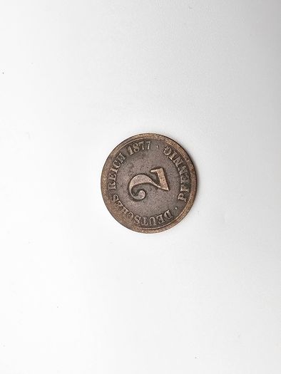 1877 German Empire 2 Pfennig Coin