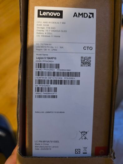 Lenovo Legion 5 RTX 5070 8GB | Ryzen AI 7 | 32GB RAM | OLED 165Hz | Premium Warranty 2026