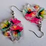 Vibrant Poppy Blossom Watercolour Earrings Image 2
