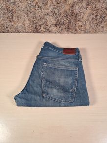 mens Tommy Hilfiger Woody Slate Waxed jeans Size W34 L34 zip fly