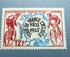 French Stamp Tour De France 1953