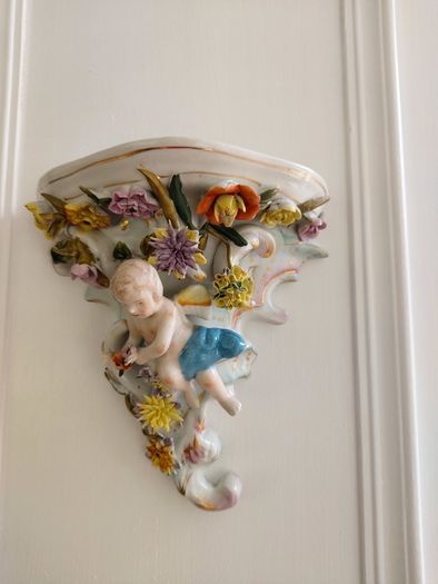 Pair Antique Porcelain Wall shelves
