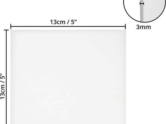24 Pack Blank Canvas - 13 x 13cm (5 x 5 inches) - Pre Stretched Canvas Panel Boards - Suitable for Acrylic and Oil Painting Also for Sketching and Drawing