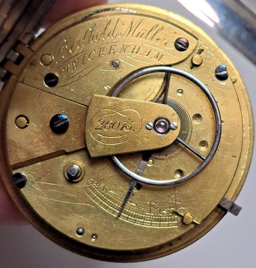 Silver Fusee Lever Pocket Watch - Berthold Muller,Twickenham - London 1873c