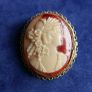 Vintage Gold Plated Shell Ornate Cameo Brooch Image 2