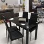 Compact Glass Dining Table Set Seats 4, White Image 3