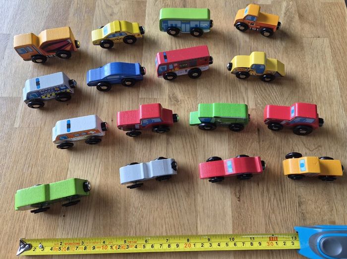 Wooden toy vehicles X 16