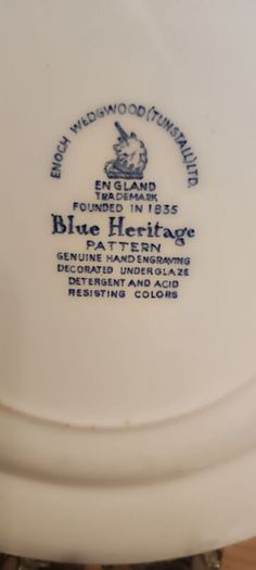 Vintage Wedgwood Blue Heritage Blue Onion Design Dinner Plate