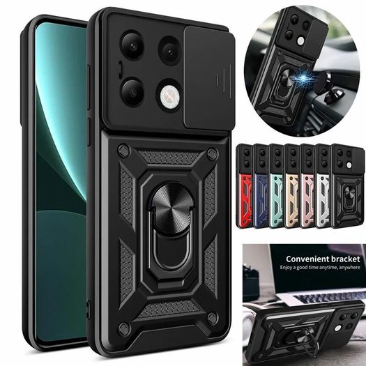 For Xiaomi Redmi Note 13 4G 2023 Case Global Car Magnetic Ring Holder Armor Phone Cases For Redmi NOTE 13 Note13 4G , Note 13 5G Back Cover