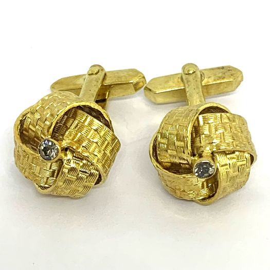 Mid century gold plated cuff links