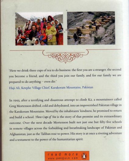 Three Cups Of Tea - One Man's Mission To Promote Peace... One School At A Time.