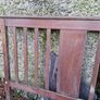 Antique bed ends, teak or mahogany with inlay. Image 7