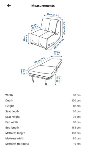Ikea Lycksele Murbo chair bed
