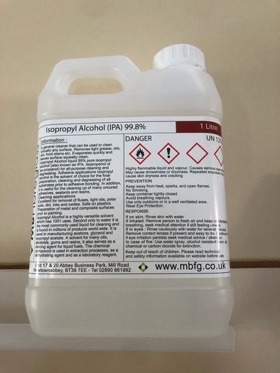 Isopropyl Alcohol 99.8% For Cleaning or Electronics Repair