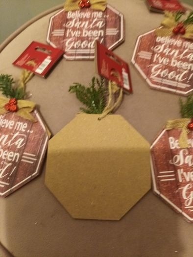 5 x hanging christmas plaque decoration