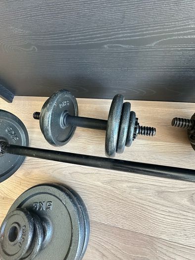 Cast Iron 50kg Barbell & Dumbbell Set