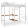 Bunk Bed with Table Frame White Metal 90x200 cm Image 5