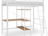 Bunk Bed with Table Frame White Metal 90x200 cm