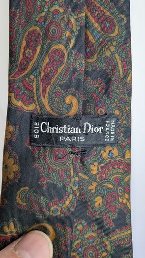 Christian Dior Tie Paris Paisley Silk Mens Vintage Designer Necktie Italy