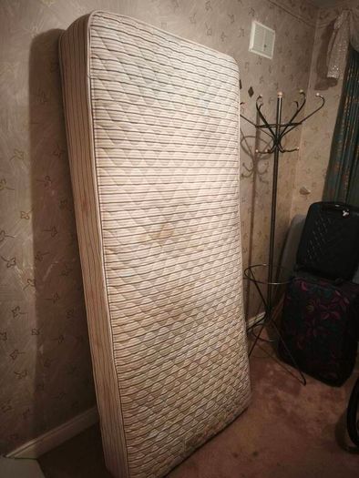 Single mattress + divan base + grey fabric