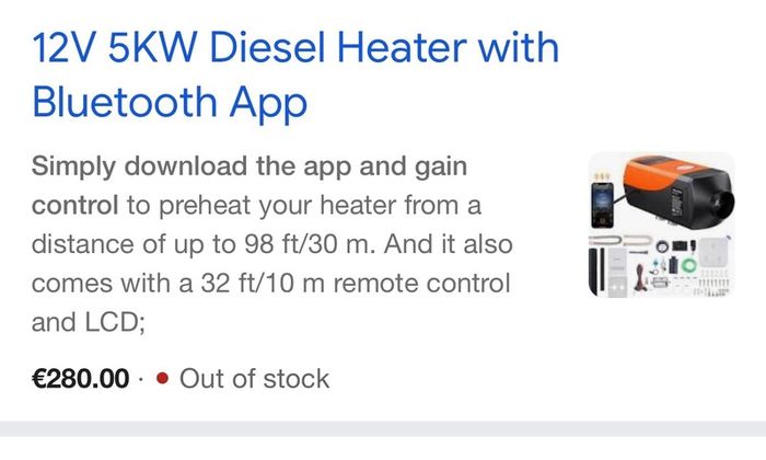 Bluetooth App Control Diesel Air Heater, 12V 2KW