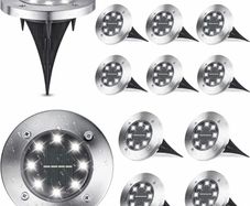 Outdoor Solar Garden Lights 12 Pack (MULTIPLE COLOURS
