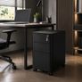 Rolling Filing Cabinet With Lock 3 Drawer Mobile Office Cabinet On Castors Black Image 10