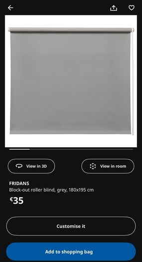 Fridans black out roller curtain