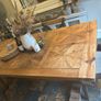 Large heavy French solid oak vintage table Image 8