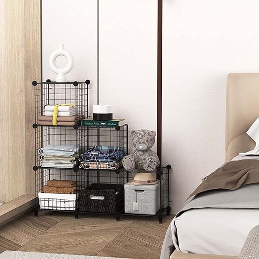 6 Cube Wire Storage Shelves, Multifunctional DIY Wire Fence Wardrobe Closet Cabinet Bookcase Bookshelf Perfect for Office/Livingroom/kitchen/Bathroom (FREE SHIPPING)