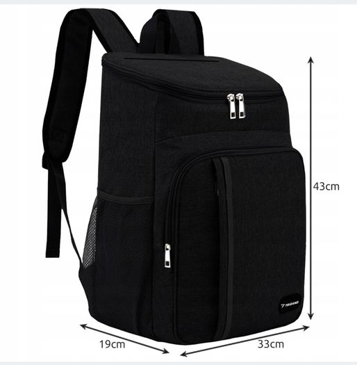 Thermal Backpack Cooler Black Picnic Bag
