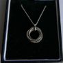 Sterling Silver 925 Cubic Zirconia Polished Triple Circle Pendant and Chain in the original box L 17" - 4,65g Image 3