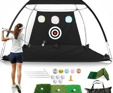 Golf Practice Net 10/7ft  Golf Nets for Garden & Backyard Driving,Chipping with Triple Turf Mat, 6 Balls, Carry Bag  Indoor & Outdoor Simulator for Home Training Accessories