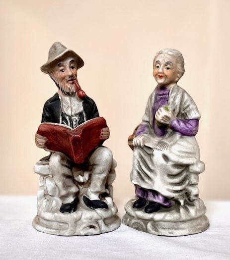 Pair of Vintage Ceramic Character Figurines