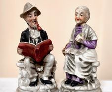 Pair of Vintage Ceramic Character Figurines