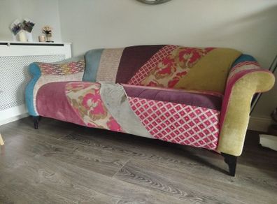 3 seater patchwork couch