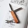 Vintage Victorinox Classic with Custom Wood handle 58mm Swiss Army Knife Keychain tool Image 2